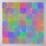coloured pastel swirls poster