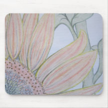 Coloured Pencil Sunflower Mouse Pad