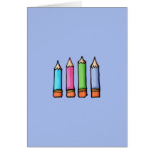 Coloured Pencils lavender Note Card