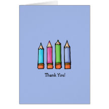 Coloured Pencils lavender Thank You Card