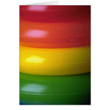 Coloured plastic rings card