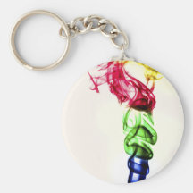 Coloured smoke plumes key chains
