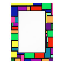 Coloured Squares Border 1 Invitation