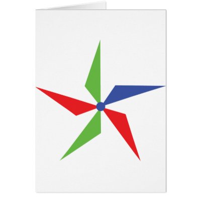 coloured wind wheel icon greeting cards by TomaniacLines