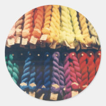 COLOURED YARNS LIBERTY ROUND STICKERS