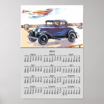 Colourful 1920s Vintage Automobile Calendar 2012