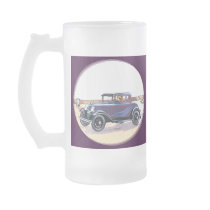 Colourful 1920s Vintage Automobile Drinks Glass Coffee Mug
