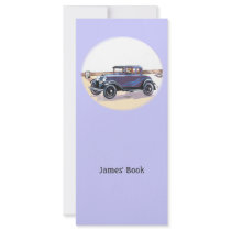 Colourful 1920s Vintage Automobile In Blue Bookmar