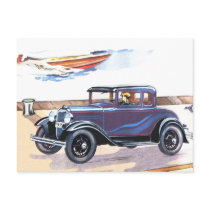 Colourful 1920s Vintage Automobile In Blue