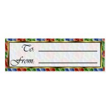 Colourful Abstract Glass Flowers Sm Gift Tag Business Card Template