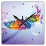Colourful Abstract Keyboard Clock