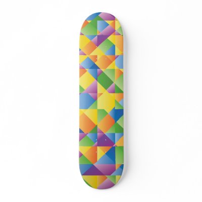 Colourful Abstract Retro Funky Skateboard by HattonGraphics