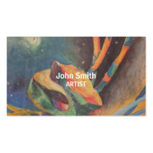 Colourful abstract shapes in space business card