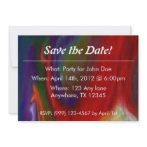 Colourful Abstract Tree SAVE THE DATE Custom Invite