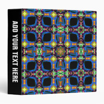 Colourful Abstract Weave Pattern 3 Ring Binder