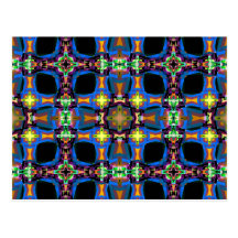 Colourful Abstract Weave Pattern Postcard