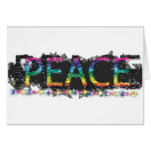 colourful airbrushed peace card