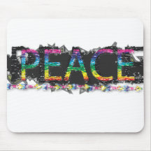 colourful airbrushed peace mouse pads