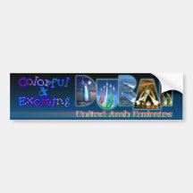 Colourful and Exciting Dubai Bumper Stickers