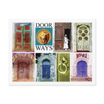 Colourful and inviting doorways post cards