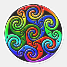 Colourful Antique Celtic Art - Intricate, Beautifu Round Stickers