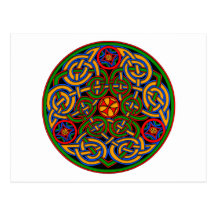 Colourful Antique Style Celtic Art Postcards