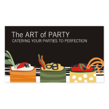 colourful appetizers chef catering business card..