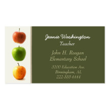 Colourful Apples Teacher's Business Card