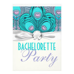 colourful art nouveau peacock  feathers invitations