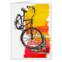 Colourful Artistic Bike Designs Greeting Card