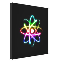 Colourful Atom Symbol - Canvas