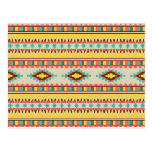 Colourful Aztec Tribal Native American Diamonds Post Card