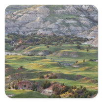 Colourful badlands from Buck Hill overlook in Square Sticker