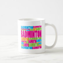 Colourful Badminton Coffee Mugs