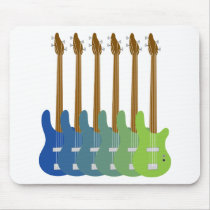 Colourful Bass Guitars Mousepads