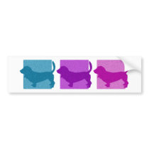 Colourful Basset Hound Silhouettes