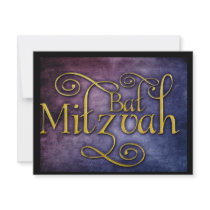 Colourful Bat Mitzvah design Personalized Invitation