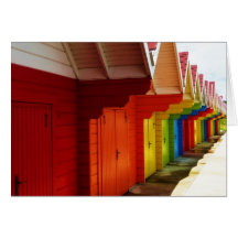 Colourful Beach House Dressing Rooms Notecards