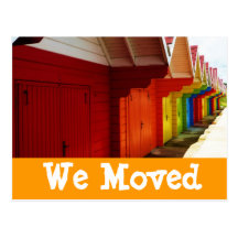 Colourful Beach Houses We Moved New Address Cards Postcards