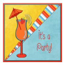 Colourful Beachtime Special Occasion Party Custom Invitation