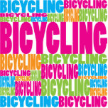 Colourful Bicycling photo sculptures