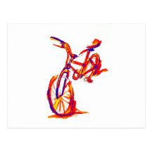 Colourful Bike Designs Postcard