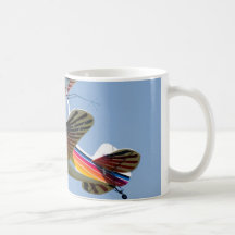Colourful biplane coffee mug