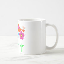 colourful bird with colourful flowers mugs