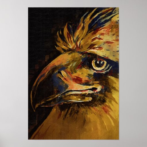 Colourful Birds Head and Beak ("old" Oil) Print