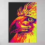 Colourful Birds Head and Beak, Yellows and Reds Print
