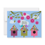 Colourful Birds Moving Announcement invitations