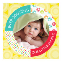 Colourful Birth Announcement Card invitations