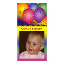 Colourful birthday balloon photo card template