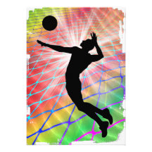Colourful Blast Beach Volleyball Invitation